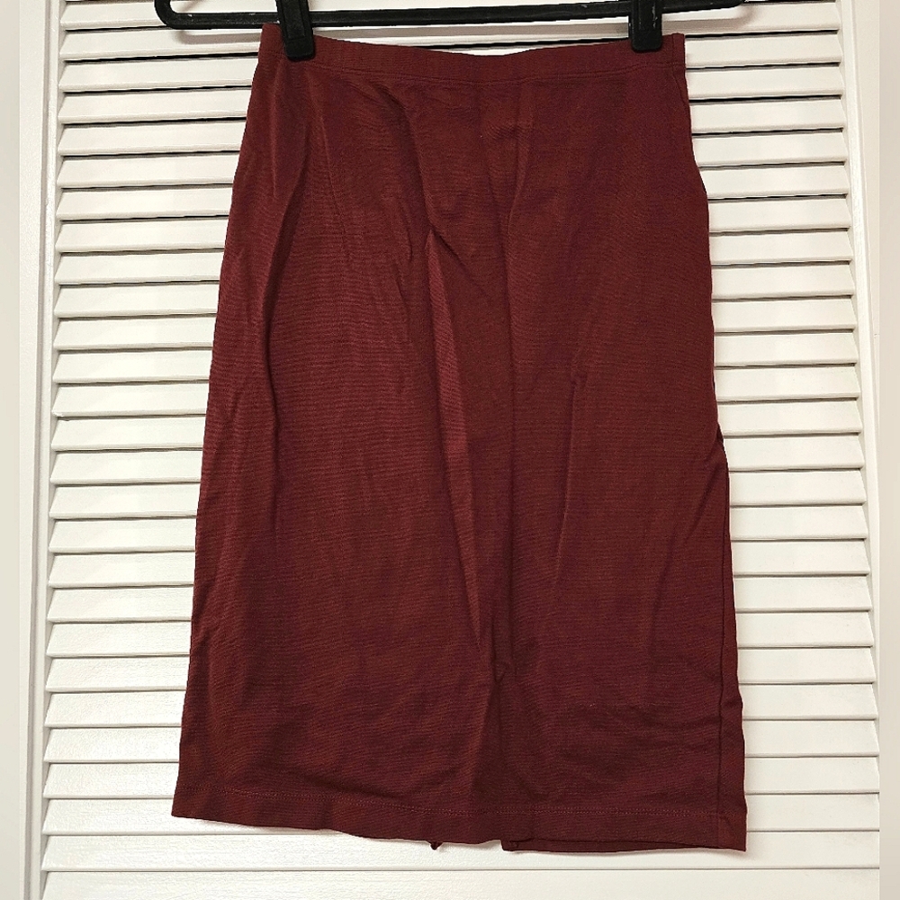 Forever 21 - Red Stretchy Classic Pencil Skirt Back Slit